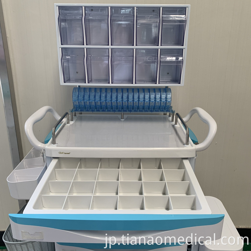 Medical Anesthesia Trolly with Label Bins